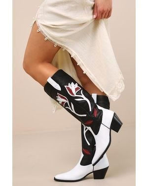 Matisse Cool Hand Multi Leather Knee-High Western Boots - Black