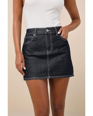 Jbd. Compelling Trend Dark Wash Denim Mini Skirt - Blue