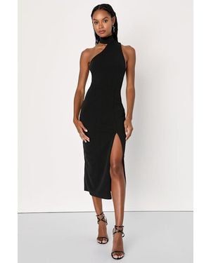 slim fit dress slacks Miss Circle Women's Cara Red Plunging Halter Backless Maxi Dress main image 1