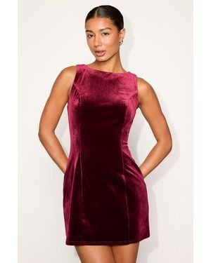 Lulus Taslin Velvet Sleeveless Mini Dress - Red
