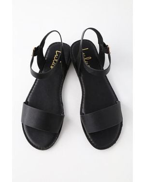 Lulus Hearts And Hashtags Flat Sandals - Black