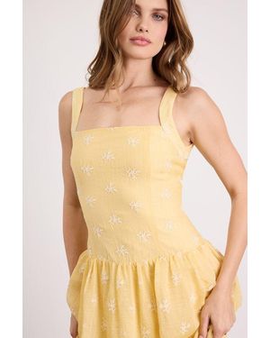 Lulus Starletta Embroidered Drop Waist Maxi Dress - Yellow