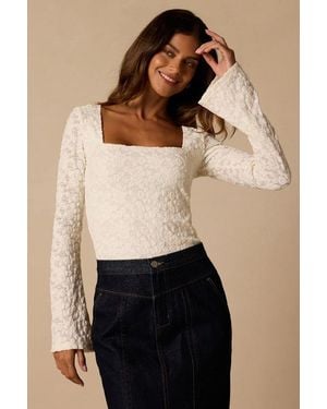 Lulus Lottie Floral Long Sleeve Top - Black