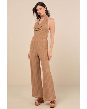 Lulus Cove Textured High-Rise Pants - Natural