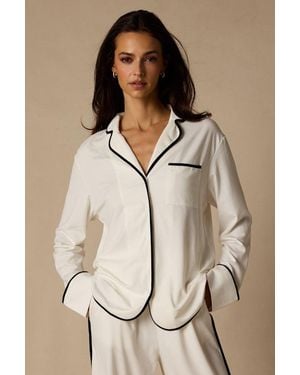 Lulus Surina Ivory And Long Sleeve Two-Piece Pyjama Set - Natural
