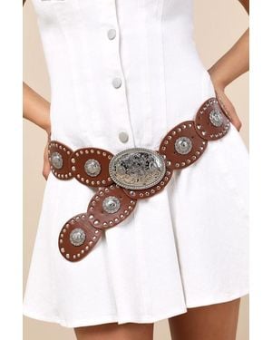 Lulus Leota Studded Disc Belt - Natural