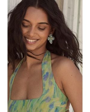 Lulus Riona Flower Earrings - Brown