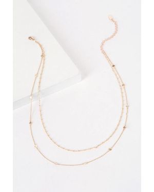 Lulus Keep It Dainty 14Kt Layered Choker Necklace - White