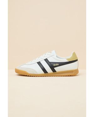 Gola Torpedo Multi Colour Block Leather Lace-Up Trainers - White