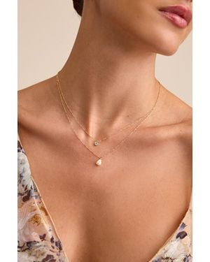 Lulus Leire Rhinestone Pearl Layered Necklace - Brown