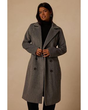 Lulus Season Of Sophistication Double-Breasted Coat - Gray
