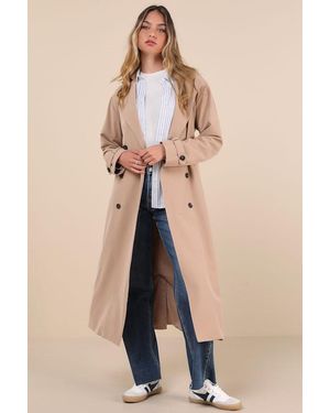 Lulus Elevated Weather Belted Trench Coat - Natural