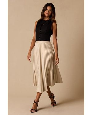 Lulus Raylie Suede Pleated Midi Skirt - Natural