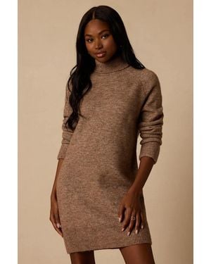 Lulus Park City Heather Sweater Dress - Brown
