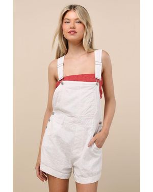 Lulus Averley Eyelet Embroidered Shortalls - Pink