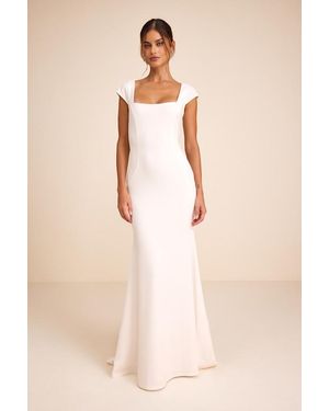 Lulus Alena Cap Sleeve Mermaid Maxi Dress - Natural