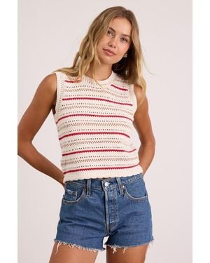Lush Kipi Multi Striped Jumper Knit Tank Top - Blue