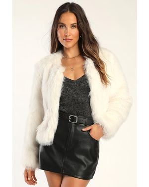 Lulus Glam Attitude Faux Fur Jacket - Black
