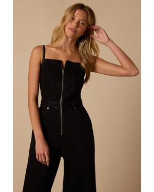 Levi's Lightweight Seamed Dark Wash Denim Jumpsuit - Natural