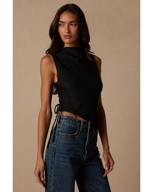 Lulus Kye Crochet Lace Asymmetrical Tank Top - Blue