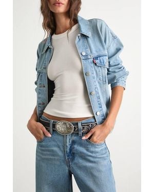 Lulus Cowgirl Favorite Floral Embroidered Western Belt - Natural