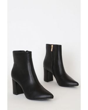 Lulus Sarai Pointed-Toe Ankle Booties - Black
