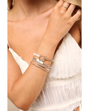 Lulus Exclusive Shine Five-Piece Bracelet Set - Natural