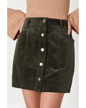 Lulus Charming Feeling Corduroy Mini Skirt - Green