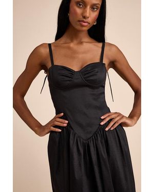 glamorous sweetie black burnout tie strap bustier midi dress Lulus Glamorous Sweetie Black Burnout Tie-Strap Bustier Midi Dress S Wedding