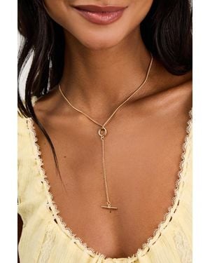 Lulus Jessalyn Toggle Lariat Necklace - Brown