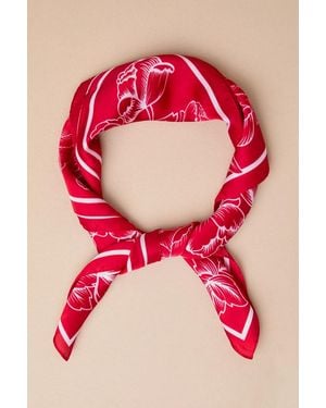 Lulus Too-Cute Energy Bandana Print Satin Scarf - Pink