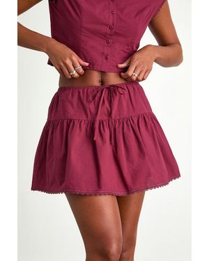 Lulus Melicia Drawstring Tiered Mini Skirt - Green