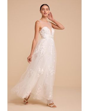 Lulus Ophelia Embroidered Tulle Maxi Dress - Natural