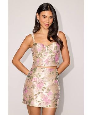 Lulus Evvie Floral Jacquard Two-Piece Dress - Metallic