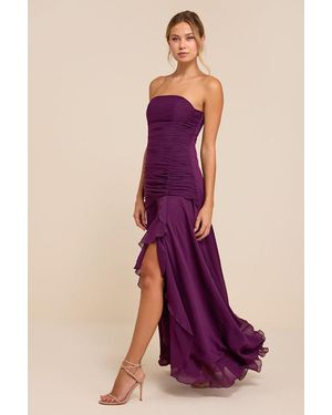 Lulus Zuri Plum Strapless Maxi Dress - Purple