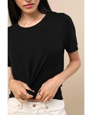 Lulus Skyra Crew Neck Tee - Black