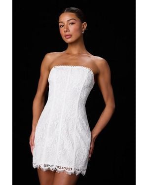 Lulus Daley Lace Strapless Mini Dress - Black