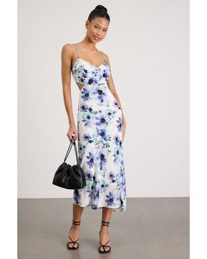 Lulus Janetta Multi Floral Cutout Midi Dress - White