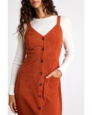 Lulus Certainly The Sweetest Corduroy Button-Front Midi Dress - Orange