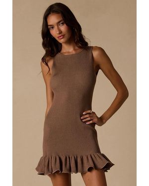 Lulus Waverly Backless Sleeveless Jumper Dress - Brown