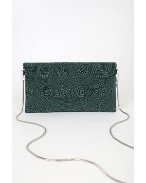 Lulus Junipero Beaded Clutch - Green
