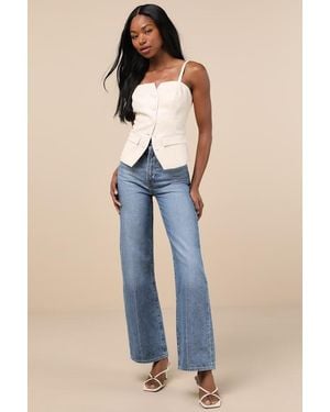 Levi's Ribcage Light Wash Wide-Leg Denim Jeans - Blue
