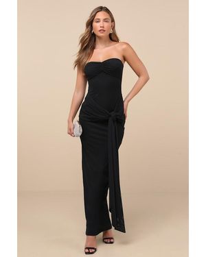Lulus Kaisla Knotted Strapless Mermaid Maxi Dress - Natural