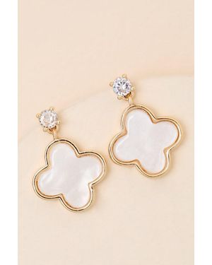 Lulus Fiorella Clover Drop Earrings - Natural