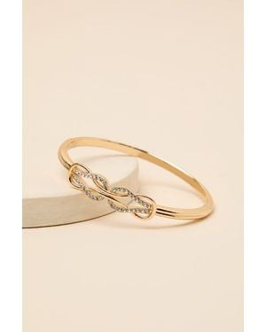 Lulus Trevena Rhinestone Knotted Bangle Bracelet - Natural
