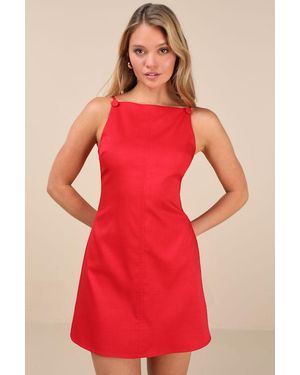 Lulus Chic Ease Sleeveless Mini Dress - Red