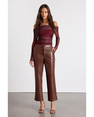 Lulus Open Minded Vegan Leather Trousers - Red
