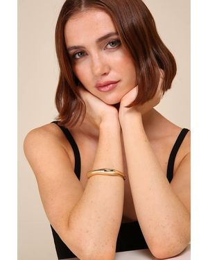 Lulus Glowing Always Wavy Bangle Bracelet - Brown