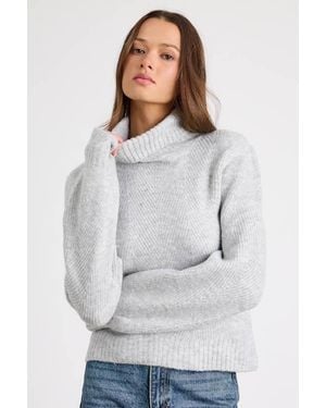 Lulus Meet Cozy Knit Long Sleeve Turtleneck Sweater - Gray
