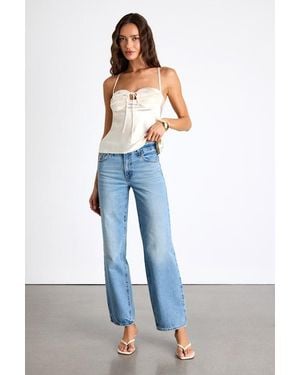 Levi's Baggy Dad Medium Cotton Denim Mid-Rise Wide-Leg Jeans - Blue